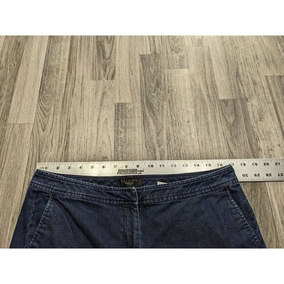 Talbots Womens Size 12 Petite Buttoned Cuffs Pockets Denim Blue Jeans Capris - Picture 6 of 10